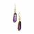 Bahia Amethyst Earrings with Optic Quartz in Gold Tone Sterling Silver 24.95cts