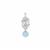 Aquamarine Pendant with Kaori Freshwater Cultured Pearl in Sterling Silver