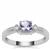 Tanzanite Ring with White Zircon in Sterling Silver 0.70ct