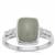 Type A Burmese Jade Ring with White Zircon in Sterling Silver 3.83cts