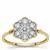 Namibian Diamonds Ring in 9K Gold 0.34cts