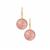 Strawberry Quartz Earrings with White Topaz in Gold Tone Sterling Silver 16.10cts