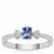 Tanzanite Ring with White Topaz in Sterling Silver 0.40ct