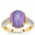 Purple Moonstone Ring with White Zircon in 9K Gold 5.55cts