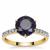 Thai Sapphire Ring with White Zircon in 9K Gold 4.85cts (F)