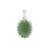 Imperial Serpentine Pendant with White Zircon in Sterling Silver 11.06cts