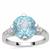 TheiaCut™ Capri Blue Topaz Ring with White Zircon in Sterling Silver 5.20cts