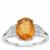 Burmese Amber Ring with White Zircon in Sterling Silver 1.37cts