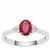 Bemainty Ruby Ring with White Zircon in Sterling Silver 1.30cts