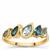 Sky Blue Topaz Ring with London Blue Topaz in 9K Gold 1.45cts