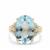Aquamarine Ring with Diamonds in 18K Gold 12.23cts