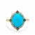 Sleeping Beauty Turquoise, Montana Sapphire Ring with White Zircon in 9K Gold 4.65cts