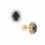 Diego Suarez Blue Sapphire Earrings with White Zircon in 9K Gold 1.65cts