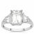 Himalayan Beryl Ring with White Zircon in 9K White Gold 2.60cts