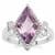 Rose De France Amethyst Ring with White Zircon in Sterling Silver 4.75cts