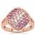 Ametista Amethyst Ring with White Zircon in Rose Gold Plated Sterling Silver 1.45cts