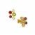 Multi-Gemstone Gold Plated Sterling Silver Earrings 1.45cts
