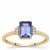 AA Tanzanite Ring with White Zircon in 9K Gold 1cts 