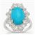 Sleeping Beauty Turquoise Ring with White Zircon in Sterling Silver 7.30cts