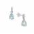 Sky Blue Topaz Earrings with White Zircon in Sterling Silver 1.65cts