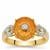 Lehrer TorusRing Mandarin Garnet Ring with Diamonds in 18K Gold 4.64cts