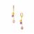 Purple Freshwater Pearl, Amethyst & Citrine Earrings By Suzie Menham 31.50cts