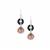 Freshwater Cultured Carved Pearl, White Zircon Earrings with Black Onyx in Sterling Silver 