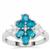 Neon Apatite Ring with White Zircon in Sterling Silver 1.70cts