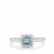 Swiss Blue Topaz Ring with White Zircon in Sterling Silver 0.45ct