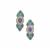 Tanzanite Earrings with White Zircon in Gold Plated Sterling Silver 0.50ct