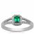 Panjshir Emerald Ring with Diamonds in Platinum 950 0.55cts