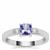 Tanzanite Ring with White Zircon in Sterling Silver 0.60ct