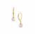 Naturally Papaya Freshwater Cultured Pearl Gold Tone Sterling Silver Earrings (6 to 7mm)