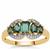 Royal Indigolite Ring with White Zircon in 9K Gold 1.20cts