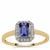 AA Tanzanite Ring with White Zircon in 9K Gold 0.80ct