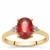 Malawi Garnet Ring with White Zircon in 9K Gold 2.80cts