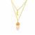 Natural Rose Quartz Double Terminated Point Gold Tone Sterling Silver Necklace 8cts