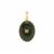 Nephrite Jade Pendant with Café Diamond in Gold Plated Sterling Silver 17.30cts