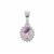 Moroccan Amethyst Pendant with White Zircon in Sterling Silver 2.60cts