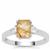 Rutile Quartz Ring with White Zircon in Sterling Silver 1.80cts