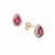 Bemainty Ruby Earrings with White Zircon in 9K Gold 1.35cts