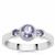 Tanzanite Ring with White Zircon in Sterling Silver 0.70ct