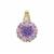 Lehrer Nine Pointed Star Kaleidos Pink Topaz Pendant with Diamonds in 9K Gold 8.60cts