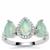 Gem-Jelly™ Aquaprase™ Ring with White Zircon in Platinum Plated Sterling Silver 2.30cts