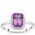 Zambian Amethyst Ring with White Zircon in Sterling Silver 1.75cts