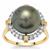 Tahitian Cultured Pearl Ring with White Zircon in 9K Gold (11mm)