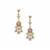 Peruvian Pink Opal Earrings with White Topaz in Gold Plated Sterling Silver 1.65cts