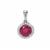 Bemainty Ruby Pendant with White Zircon in Sterling Silver 2cts
