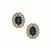 Australian Blue Sapphire Earrings with White Zircon in 9K Gold 1.75cts