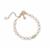 Kaori Cultured Pearl & Type A Jadeite Bracelet with White Topaz in Gold Tone Sterling Silver